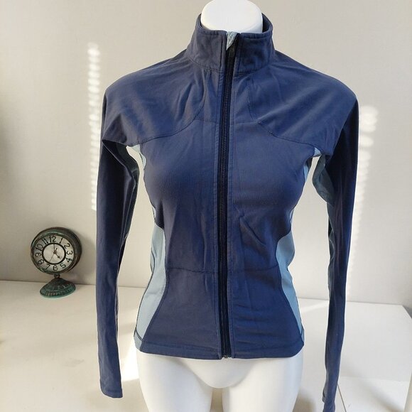 Lululemon Jacket Blue Full Zip Back Pockets Athleisure Walking Running Yoga - Picture 1 of 9